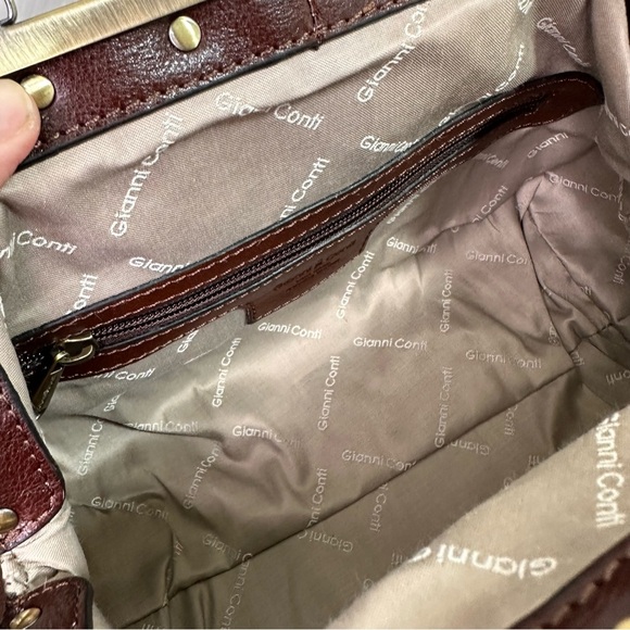 Gianni Conti Doctor Handbag | Brown Leather & Brass | NWT - Picture 8 of 16